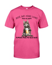 Maine Coons And Beer make me happy Gift for you Classic T-Shirt tile