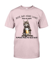 Maine Coons And Beer make me happy Gift for you Premium Fit Mens Tee tile