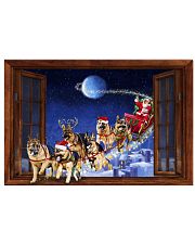 German shepherds pulling Christmas sleigh - for German shepherd lover 17x11 Poster front