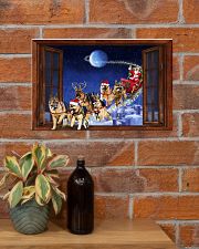German shepherds pulling Christmas sleigh - for German shepherd lover 17x11 Poster poster-landscape-17x11-lifestyle-23