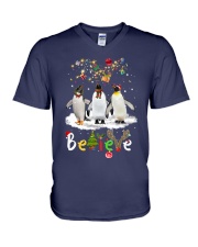 Penguin believe gift for Penguin lovers V-Neck T-Shirt tile