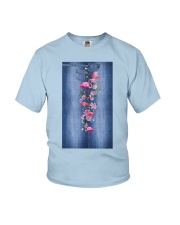 Flamingo flowers leggings Youth T-Shirt tile
