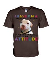 Pitbull i have attitude pitbull lovers V-Neck T-Shirt tile