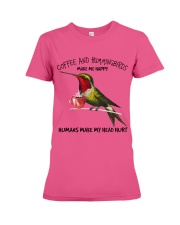Hummingbird And Coffee make me happy Gift for you Premium Fit Ladies Tee tile