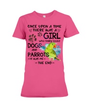 Parrot and dog it was me the end bird lovers Premium Fit Ladies Tee tile
