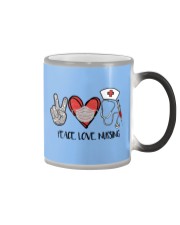 Peace love nursing gift for you Color Changing Mug tile