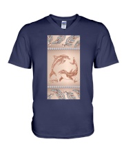 Dolphin angels dolphin lovers V-Neck T-Shirt tile