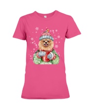 Pomeranian warm winter Premium Fit Ladies Tee tile