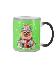 Pomeranian warm winter Color Changing Mug tile