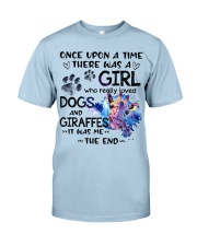 Giraffe and dog it was me the end giraffe lovers Classic T-Shirt tile