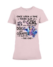Giraffe and dog it was me the end giraffe lovers Premium Fit Ladies Tee tile