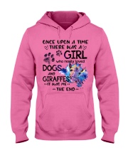 Giraffe and dog it was me the end giraffe lovers Hooded Sweatshirt tile