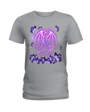Dragon magical purple Ladies T-Shirt tile