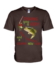 Fishing you a merry christmas V-Neck T-Shirt tile