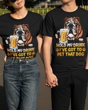 Bulldog hold my drink Classic T-Shirt apparel-classic-tshirt-lifestyle-front-146