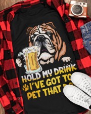 Bulldog hold my drink Classic T-Shirt apparel-classic-tshirt-lifestyle-front-163