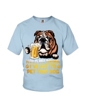 Bulldog hold my drink Youth T-Shirt tile
