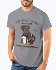 Rottweiler And Beer make me happy Gift for you Classic T-Shirt apparel-classic-tshirt-lifestyle-front-91