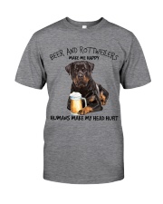 Rottweiler And Beer make me happy Gift for you Classic T-Shirt front