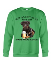 Rottweiler And Beer make me happy Gift for you Crewneck Sweatshirt tile