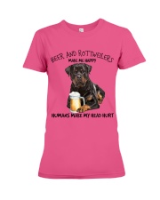 Rottweiler And Beer make me happy Gift for you Premium Fit Ladies Tee tile
