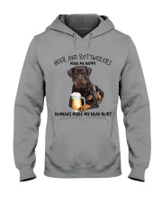 Rottweiler And Beer make me happy Gift for you Hooded Sweatshirt tile