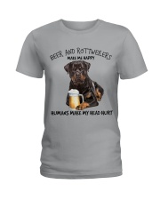 Rottweiler And Beer make me happy Gift for you Ladies T-Shirt tile