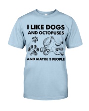 Octopuse and dog three people Classic T-Shirt tile