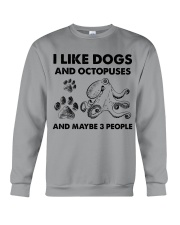 Octopuse and dog three people Crewneck Sweatshirt front