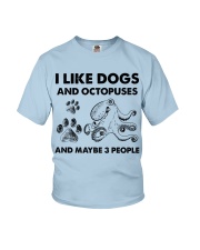 Octopuse and dog three people Youth T-Shirt tile