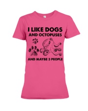 Octopuse and dog three people Premium Fit Ladies Tee tile