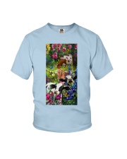 Cow roses cow lovers Youth T-Shirt tile