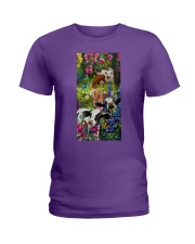 Cow roses cow lovers Ladies T-Shirt tile