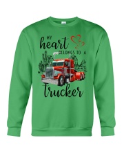 Trucker My heart belongs to Gift for you Crewneck Sweatshirt tile