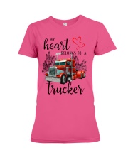Trucker My heart belongs to Gift for you Premium Fit Ladies Tee tile