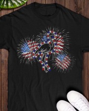 Flamingo flag fireworks flamingo lovers bird lover Classic T-Shirt apparel-classic-tshirt-lifestyle-front-160