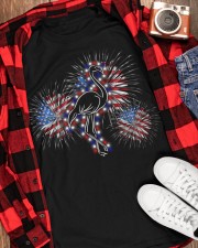 Flamingo flag fireworks flamingo lovers bird lover Classic T-Shirt apparel-classic-tshirt-lifestyle-front-163