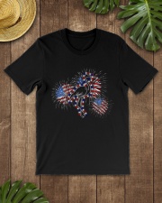 Flamingo flag fireworks flamingo lovers bird lover Classic T-Shirt lifestyle-mens-crewneck-front-18