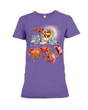 Flamingo gifts from Santa gift for flamingo lovers Premium Fit Ladies Tee tile