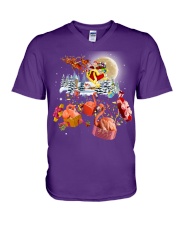 Flamingo gifts from Santa gift for flamingo lovers V-Neck T-Shirt tile