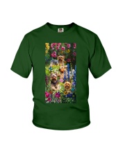 Yorkshire terrier roses yorkie lover dog mom Youth T-Shirt tile