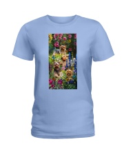 Yorkshire terrier roses yorkie lover dog mom Ladies T-Shirt tile