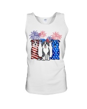 Border collie flag colors Unisex Tank tile