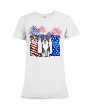 Border collie flag colors Premium Fit Ladies Tee tile