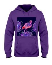 Flamingo flowers lavender tote bag Hooded Sweatshirt tile