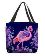 Flamingo flowers lavender tote bag All-over Tote front