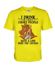Horse dont choke people for horse lover cus2 V-Neck T-Shirt tile