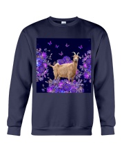 Goat flowers lavenders goat lovers Crewneck Sweatshirt tile