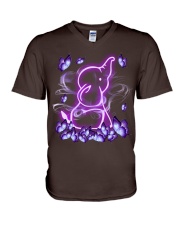 Elephant magical purple elephant lovers V-Neck T-Shirt tile