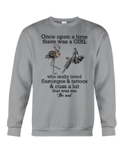 Flamingo and tattoo the end bird lover Crewneck Sweatshirt front